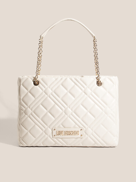 Женская сумка  LOVE MOSCHINO QUILTED BAG, Артикул JC4145PP SS25, молочно-белый | 4410249. Ракурс 1