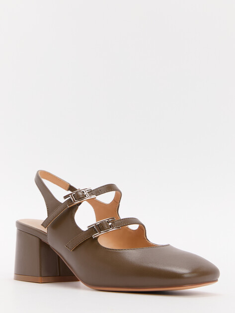 Женские туфли с открытой пяткой (слинг-бэк) TENDANCE, Артикул SW514A-6, серовато-коричневый | 4447712. Ракурс 1