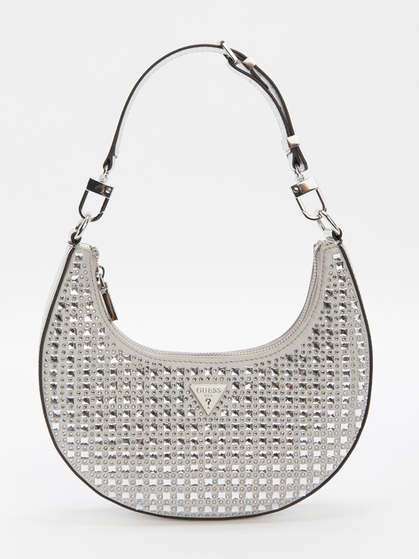 Женская сумка на плечо GUESS LUA SMALL HOBO, Артикул HWIY9205010, серебряный | 4449751. Ракурс 1