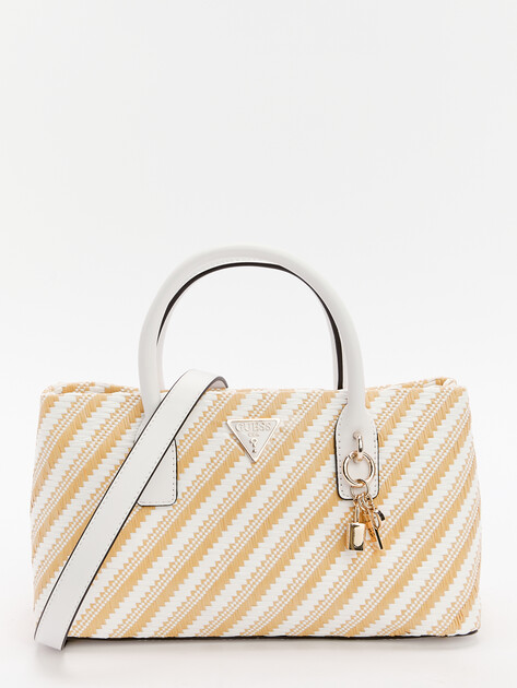 Сумка летняя с ручками GUESS SIMONA SMALL SATCHEL, Артикул HWWG9210050, светло-бежевый | 4449857. Ракурс 1 Сумка летняя с ручками GUESS SIMONA SMALL SATCHEL, Артикул HWWG9210050, светло-бежевый | 4449857. Ракурс 1