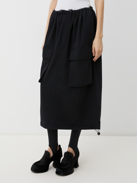 Юбка  миди MM6 MAISON MARGIELA, Артикул S52MI0015, черный | 4451292. Ракурс 1