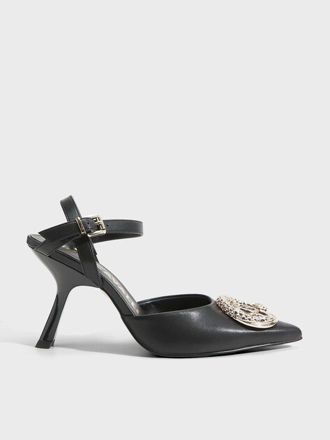 Женские туфли с открытой пяткой (слинг-бэк) JUST CAVALLI JASMINE, Артикул 78RA3S12, черный | 4452221. Ракурс 1