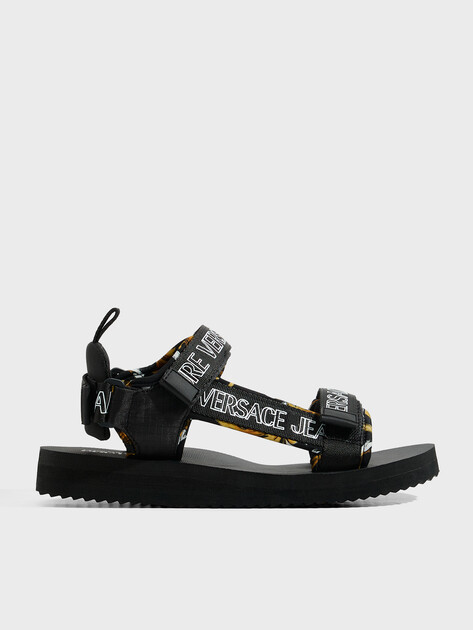 Мужские сандалии VERSACE JEANS COUTURE IPANEMA, Артикул 78YA3S7B, черный | 4455830. Ракурс 1