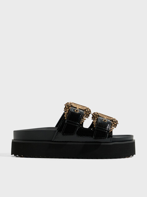 Женские шлепанцы VERSACE JEANS COUTURE ARIZONA, Артикул 78VA3SM1, черный | 4458986. Ракурс 1