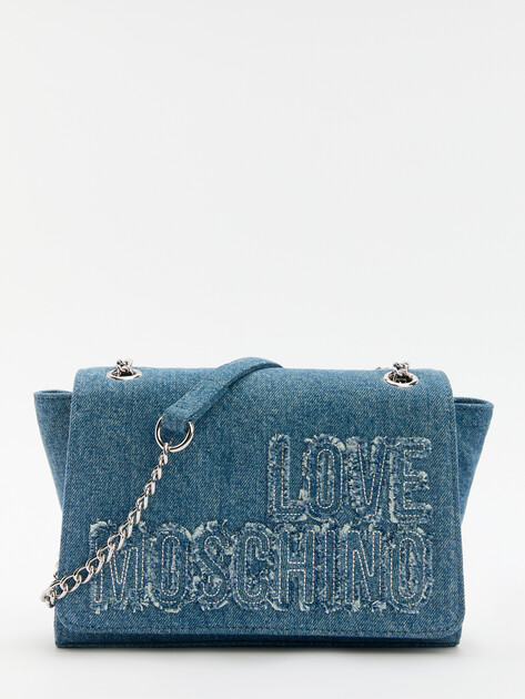 Женская сумка на плечо из денима LOVE MOSCHINO DENIM, Артикул JC4245PP SS25, синий | 4459248. Ракурс 1 Женская сумка на плечо из денима LOVE MOSCHINO DENIM, Артикул JC4245PP SS25, синий | 4459248. Ракурс 1