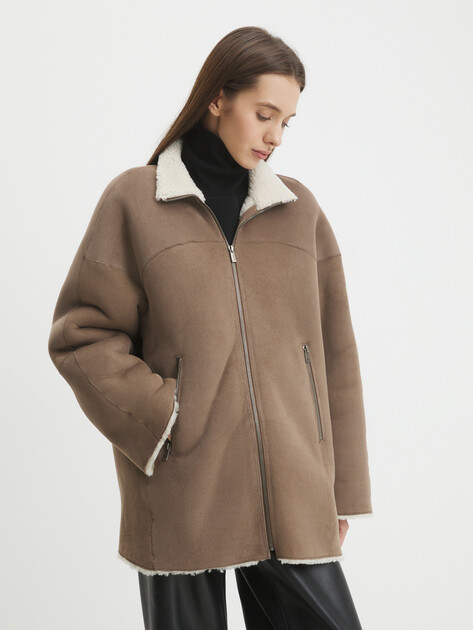 Женская дубленка MAISON DAVID MARGOT_DF, Артикул MARGOT_DF, пыльно-коричневый | 4459657. Ракурс 1