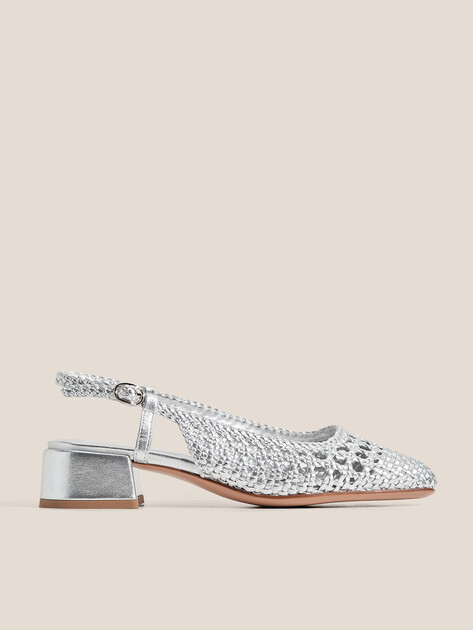 Женские туфли с открытой пяткой (слинг-бэк) TENDANCE, Артикул GLC7223K-02, серебряный | 4460834. Ракурс 1