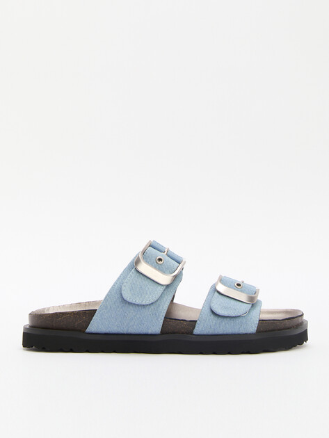 Женские шлепанцы из денима TENDANCE, Артикул GLC7606F-01, голубой | 4461173. Ракурс 1