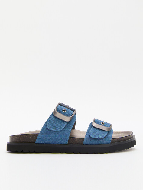 Женские шлепанцы из денима TENDANCE, Артикул GLC7606F-01, синий | 4461187. Ракурс 1