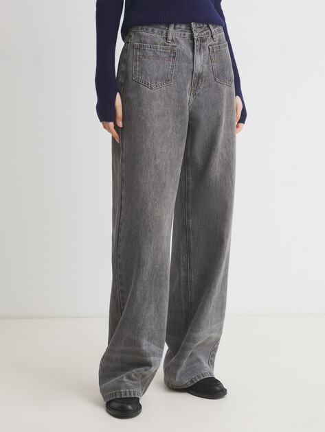 Женские широкие джинсы MAISON DAVID, Артикул ZH-23, серый | 4481482. Ракурс 1