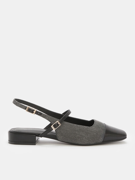 Женские туфли с открытой пяткой из денима TENDANCE, Артикул GLC7592-04, темно-серый | 4484963. Ракурс 1