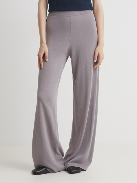 Женские широкие брюки  MAISON DAVID, Артикул ML2024-118-3, фиолетово-серый | 4492221. Ракурс 1