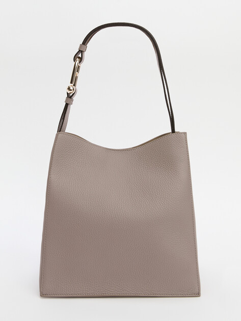 Женская сумка на плечо FURLA, Артикул FURLA NUVOLA S BUCKET BAG 25.5, серо-бежевый | 4500396. Ракурс 1