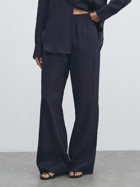 Женские широкие брюки  MAISON DAVID, Артикул 2024-514, темно-синий | 4503090. Ракурс 1