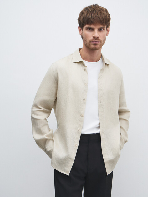 Мужская рубашка MAISON DAVID, Артикул 2024-541, светло-бежевый | 4506420. Ракурс 1