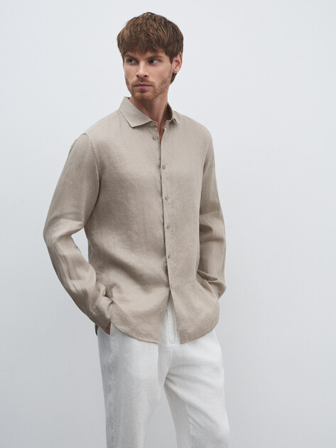 Мужская рубашка MAISON DAVID, Артикул 2024-541, зеленовато-бежевый | 4506462. Ракурс 1