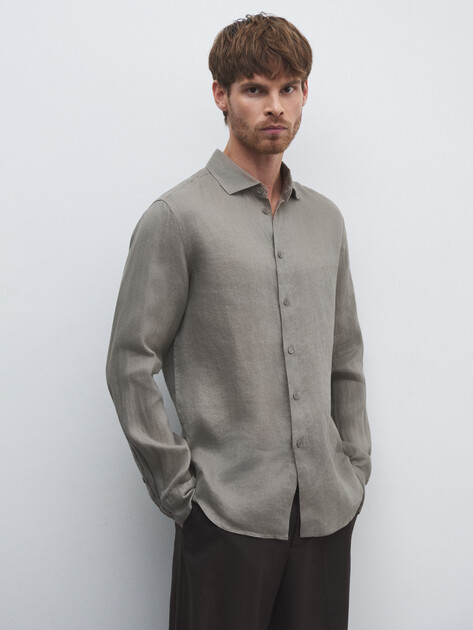 Мужская рубашка MAISON DAVID, Артикул 2024-541, хаки | 4506497. Ракурс 1