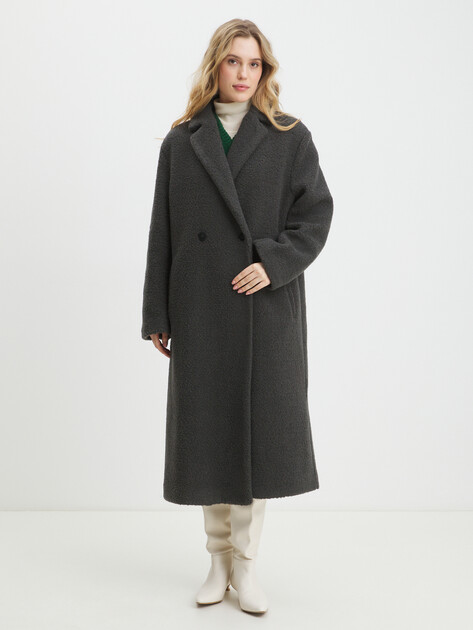 Женское пальто тедди MAISON DAVID, Артикул SONIA_TEDDY 05, темно-серый | 4518985. Ракурс 1