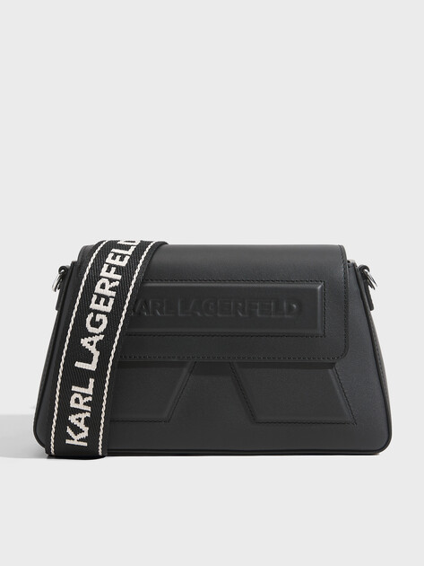 Женская сумка через плечо кросс-боди KARL LAGERFELD ikon/k soft webbing crossbody, Артикул A2W30198, черный | 4522326. Ракурс 1