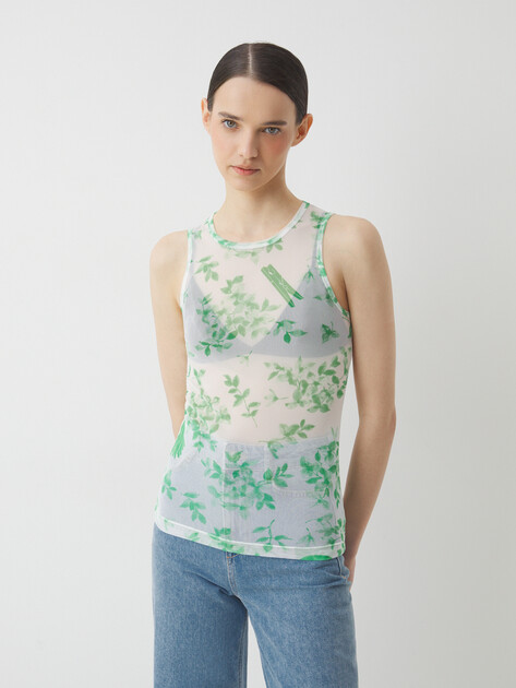 Топ MO5CH1NO JEANS SCARF PRINT, Артикул 1205, белый | 4522384. Ракурс 1 Топ MO5CH1NO JEANS SCARF PRINT, Артикул 1205, белый | 4522384. Ракурс 1
