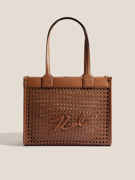 Женский тоут KARL LAGERFELD k/skuare md tote woven, Артикул A2W30052, светло-коричневый | 4522405. Ракурс 1