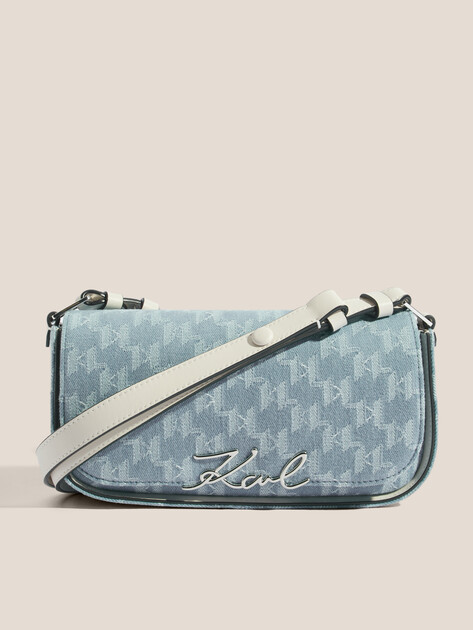 Кросс-боди из денима KARL LAGERFELD k/signature crossbody denim, Артикул A2W30196, голубой | 4522530. Ракурс 1