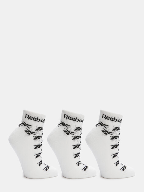 Мужские носки 3 шт. REEBOK ANKLE VECTOR SOCKS C 3P, Артикул R-0360, белый | 4525085. Ракурс 1