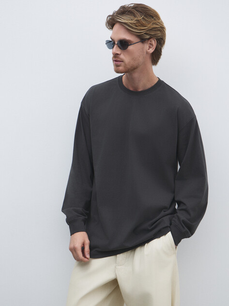 Мужской лонгслив MAISON DAVID, Артикул 2024-527, коричневато-серый | 4525437. Ракурс 1