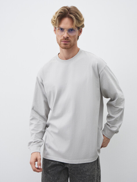 Мужской лонгслив MAISON DAVID, Артикул 2024-527, стальной | 4525465. Ракурс 1