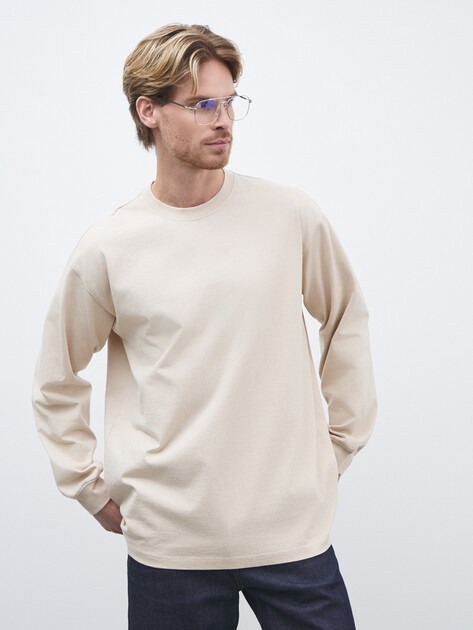 Мужской лонгслив MAISON DAVID, Артикул 2024-527, светло-бежевый | 4525472. Ракурс 1