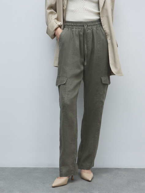 Женские брюки карго MAISON DAVID, Артикул MLY24-117-4, хаки | 4528322. Ракурс 1