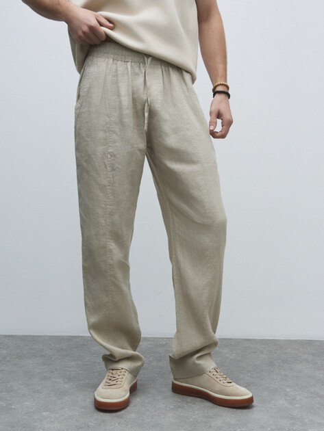 Мужские брюки MAISON DAVID, Артикул MLY24-112-3A, зеленовато-бежевый | 4528450. Ракурс 1