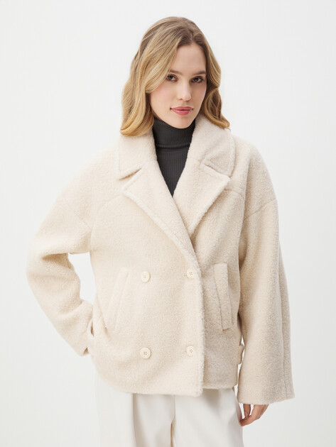 Женское полупальто тедди MAISON DAVID LILOU_TEDDY, Артикул LILOU_TEDDY, молочно-белый | 4528609. Ракурс 1