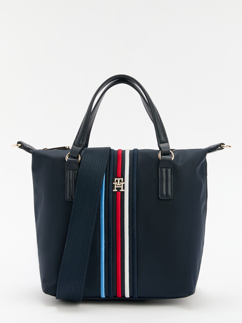 Женский тоут TOMMY HILFIGER POPPY SMALL TOTE CORP, Артикул AW0AW15986, темно-синий | 4529054. Ракурс 1 Женский тоут TOMMY HILFIGER POPPY SMALL TOTE CORP, Артикул AW0AW15986, темно-синий | 4529054. Ракурс 1
