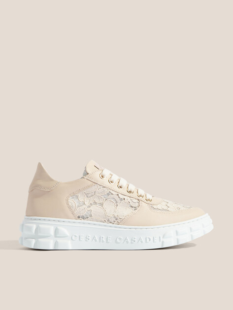Женские кеды CESARE CASADEI, Артикул 50212, бежевый | 4532449. Ракурс 1