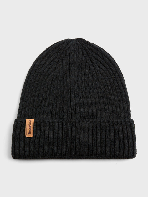 Шапка TIMBERLAND Rib Knit Beanie, Артикул TB0A6652, черный | 4533386. Ракурс 1