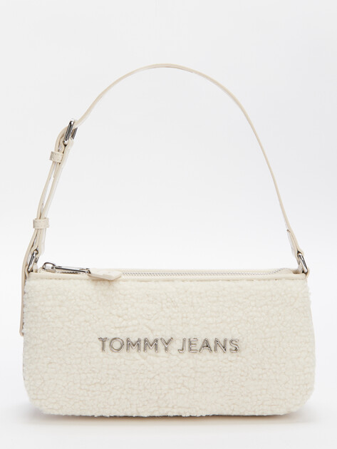 Женская сумка на плечо TOMMY JEANS TJW ESS MUST SHOULDER BAG SHERPA, Артикул AW0AW16494, молочный | 4533742. Ракурс 1
