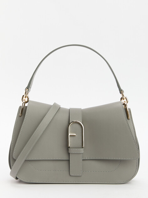 Женская сумка  FURLA, Артикул FURLA FLOW M TOP HANDLE, зеленовато-серый | 4553840. Ракурс 1
