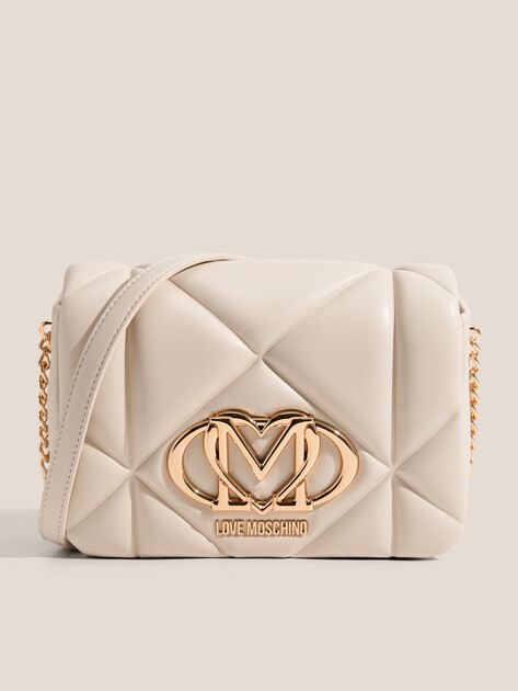 Кросс-боди LOVE MOSCHINO EMBOSSED Q, Артикул JC4084PP FW25, молочно-белый | 4561040. Ракурс 1