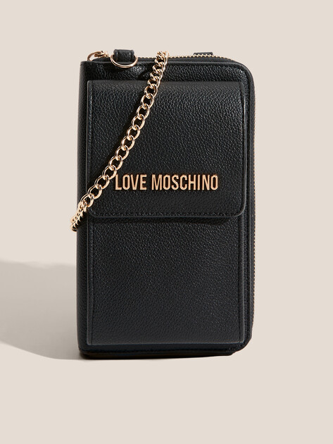 Женская сумка для смартфона LOVE MOSCHINO SLG SIGNATURE, Артикул JC5701PP FW25, черный | 4561385. Ракурс 1