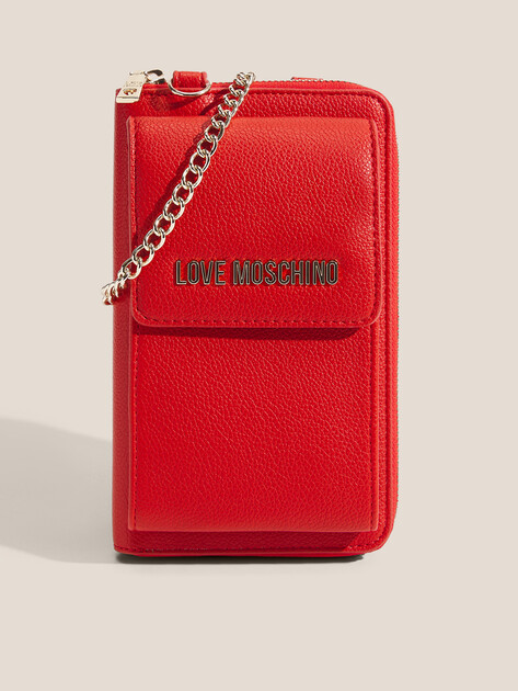 Женская сумка для смартфона LOVE MOSCHINO SLG SIGNATURE, Артикул JC5701PP FW25, красный | 4561393. Ракурс 1