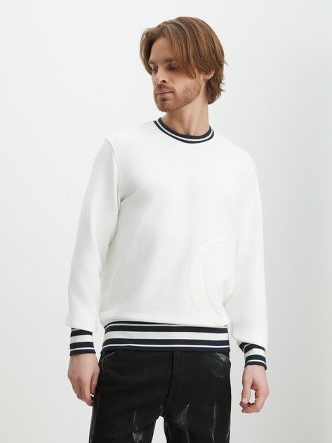 Мужской свитер GUESS BIG G CN SWEATSHIRT, Артикул M5RQ12KCLK2, белый | 4568639. Ракурс 1