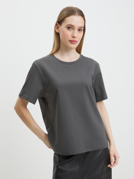 Женская футболка MAISON DAVID VEVA_Y664, Артикул VEVA_Y664, темно-серый | 4581649. Ракурс 1