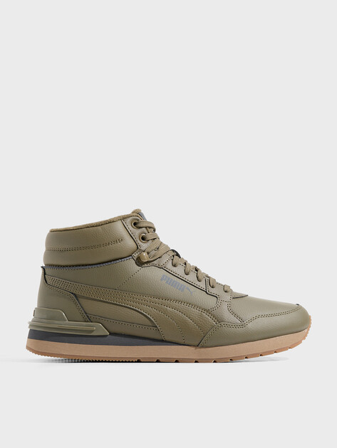 Мужские высокие кроссовки PUMA ST Runner v4 Mid, Артикул 402893, хаки | 4589189. Ракурс 1