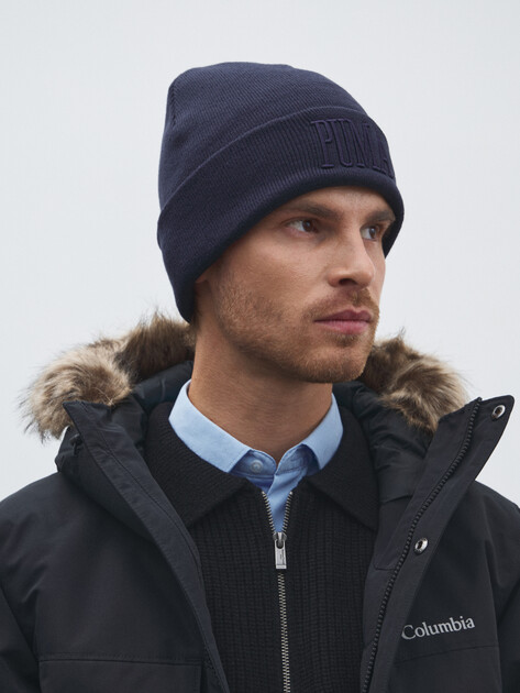 Шапка PUMA CLASSIC GRAPHIC Mid Crown  Beanie, Артикул 026385, темно-синий | 4589631. Ракурс 1