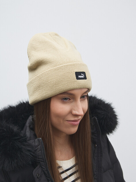 Шапка PUMA ESS Mid Crown Beanie, Артикул 026400, светло-бежевый | 4591351. Ракурс 1
