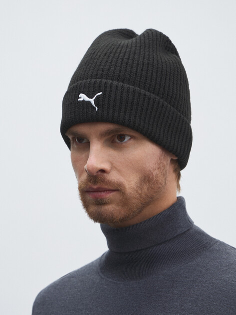 Шапка PUMA PREMIUM ESS High Crown Beanie, Артикул 026407, черный | 4591437. Ракурс 1