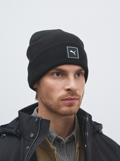 Шапка PUMA WARDROBE ESS High Crown Beanie, Артикул 026409, черный | 4591512. Ракурс 1