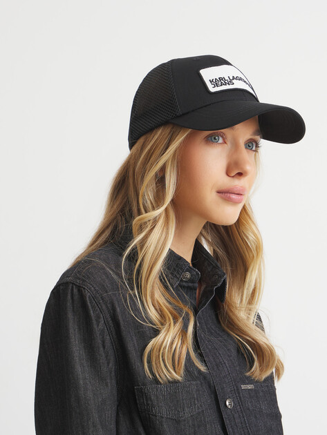 Женская бейсболка KARL LAGERFELD JEANS klj colour blocked trucker cap, Артикул A2W33089, черный | 4596437. Ракурс 1 Женская бейсболка KARL LAGERFELD JEANS klj colour blocked trucker cap, Артикул A2W33089, черный | 4596437. Ракурс 1