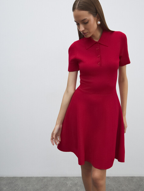 Женское платье MAISON DAVID, Артикул 2024-174, рубиновый | 4602226. Ракурс 1